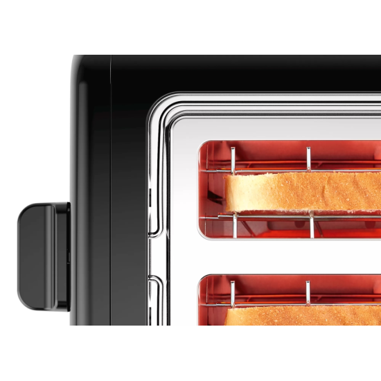 Тостер | Bosch TAT3P423 | Compact toaster,DesignLine | 820-970 W | Auto power off | Defrost and warm setting | Lifting high | Black