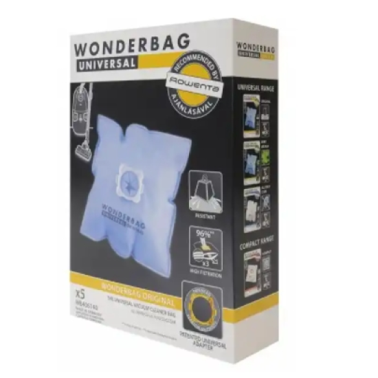 Торбичка за прахосмукачка | Rowenta WB406140 | WonderBag Classic | Vacuum Bags | Set of 5 bags + 1 adapter ring