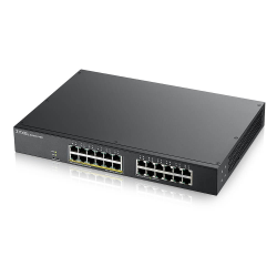 Комутатор | ZyXEL GS1900-24 | 24-port GbE L2 | 12 Port PoE Smart Switch | rackmount | 130 Watt