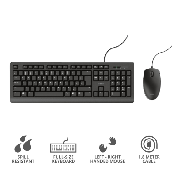 Комплект | TRUST Primo Keyboard & Mouse BG Layout Комплект | TRUST Primo Keyboard & Mouse BG Layout