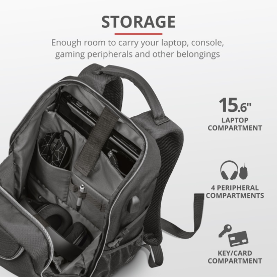 Раница | TRUST GXT 1255 Outlaw 15.6'' Gaming Backpack- black Раница | TRUST GXT 1255 Outlaw 15.6'' Gaming Backpack- black