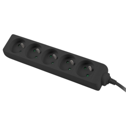 Разклонител | Lanberg power strip 1.5m | 5 sockets | french quality-grade copper cable | black