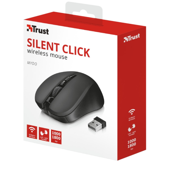 Мишка | TRUST Mydo Silent Wireless Mouse BLK Мишка | TRUST Mydo Silent Wireless Mouse BLK