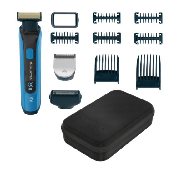 Тример | Rowenta TN6200F4 | Hybrid Forever Sharp Blue Expert | beard | cordless | waterproof 3-in-1 | self-sharpening blades | 100% stainless steel | minimum cutting length 0.4mm | precision setting 1mm | beard blade size 32mm | 120min autonomy | ch Тример | Rowenta TN6200F4 | Hybrid Forever Sharp Blue Expert | beard | cordless | waterproof 3-in-1 | self-sharpening blades | 100% stainless steel | minimum cutting length 0.4mm | precision setting 1mm | beard blade size 32mm | 120min autonomy | ch