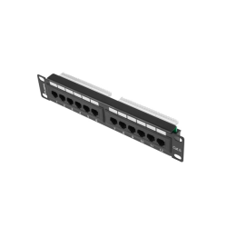 Пач панел | Lanberg patch panel 12port 1U 10" CAT.6 | black