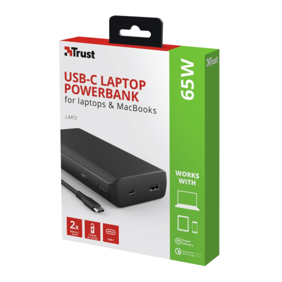 Външна батерия | TRUST Laro 65W USB-C Laptop Powerbank Външна батерия | TRUST Laro 65W USB-C Laptop Powerbank