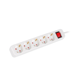 Разклонител | Lanberg power strip 1.5m | 5 sockets | french with circuit breaker quality-grade copper cable | white