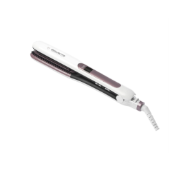 Преса | Rowenta SF7510F0 | Brush&Straight Premium Care | LCD display | 130 - 200 ° C | Replaceable Plates | Ionizer | Cover type: Cashmere Keratin | Warm-up time: 15 sec | White / Purple