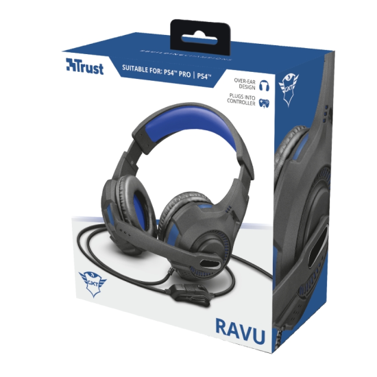 Слушалки | TRUST GXT 307B Ravu Gaming Headset for PS4/ PS5 - blue Слушалки | TRUST GXT 307B Ravu Gaming Headset for PS4/ PS5 - blue