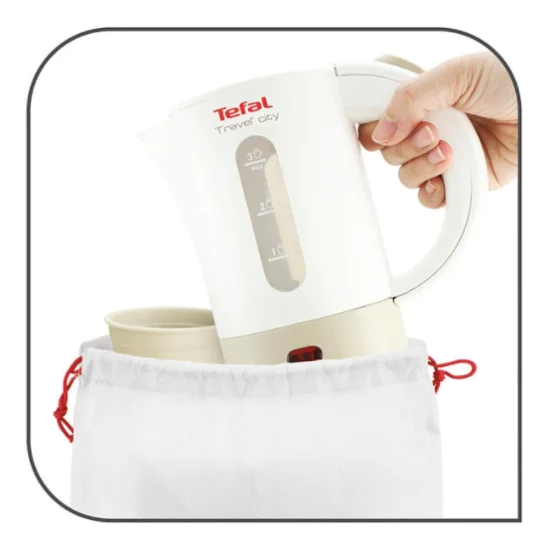 Електрическа кана | Tefal KO120130 TRAVEL CITY2 0.5L white & grey | 2 cups | travel bag | spoon Електрическа кана | Tefal KO120130 TRAVEL CITY2 0.5L white & grey | 2 cups | travel bag | spoon