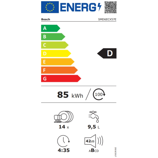 Съдомиялна | Bosch SMD6ECX57E SER6 Dishwasher fully integrated | D | EcoDrying | 9,5l | 14ps | 8p/4o | 42dB | Silence 39dB | OpenAssist | display | 3rd drawer | TimeLight | HC Съдомиялна | Bosch SMD6ECX57E SER6 Dishwasher fully integrated | D | EcoDrying | 9,5l | 14ps | 8p/4o | 42dB | Silence 39dB | OpenAssist | display | 3rd drawer | TimeLight | HC