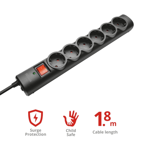 Филтър | TRUST 6-Port Surge Guard EU Филтър | TRUST 6-Port Surge Guard EU