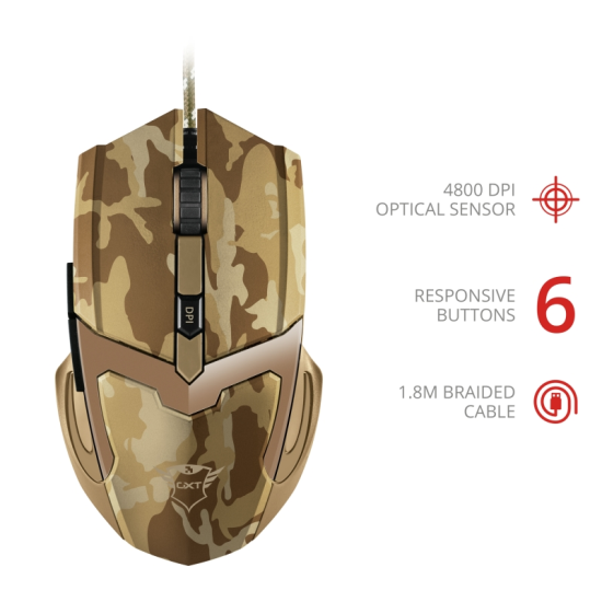 Мишка | TRUST GXT 101D Gav Gaming Mouse Desert Мишка | TRUST GXT 101D Gav Gaming Mouse Desert