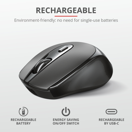 Мишка | TRUST Zaya Wireless Rechargeable Mouse Black Мишка | TRUST Zaya Wireless Rechargeable Mouse Black
