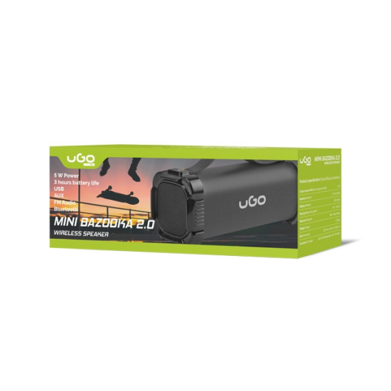 Тонколони | uGo Bluetooth Speaker Mini Bazooka 2.0 5W RMS Тонколони | uGo Bluetooth Speaker Mini Bazooka 2.0 5W RMS