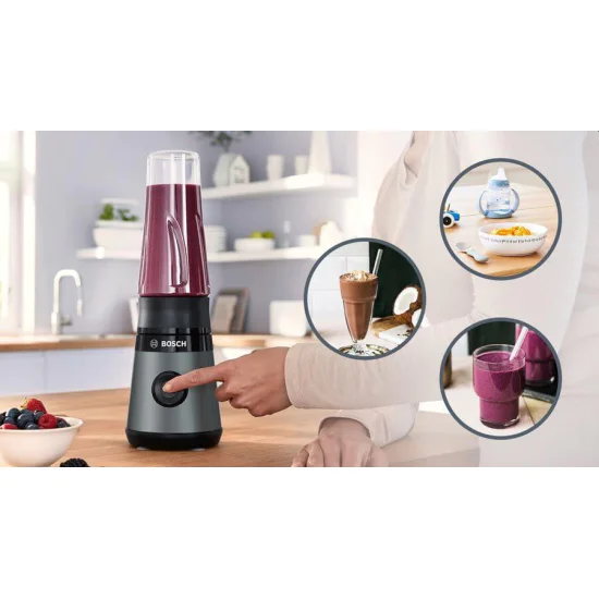 Блендер | Bosch MMB2111S | Blender VitaPower Series 2 | 0,6 L | 450 W | ToGo bottle from Tritan | Grey Блендер | Bosch MMB2111S | Blender VitaPower Series 2 | 0,6 L | 450 W | ToGo bottle from Tritan | Grey
