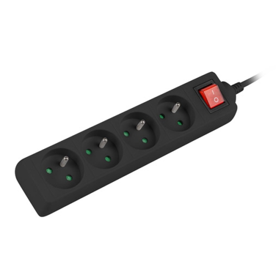 Разклонител | Lanberg power strip 1.5m | 4 sockets | french with circuit breaker quality-grade copper cable | black Разклонител | Lanberg power strip 1.5m | 4 sockets | french with circuit breaker quality-grade copper cable | black