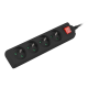 Разклонител | Lanberg power strip 1.5m | 4 sockets | french with circuit breaker quality-grade copper cable | black Разклонител | Lanberg power strip 1.5m | 4 sockets | french with circuit breaker quality-grade copper cable | black