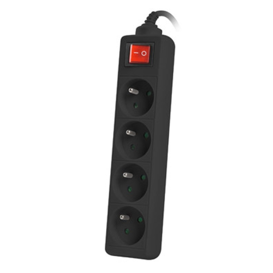 Разклонител | Lanberg power strip 1.5m | 4 sockets | french with circuit breaker quality-grade copper cable | black Разклонител | Lanberg power strip 1.5m | 4 sockets | french with circuit breaker quality-grade copper cable | black