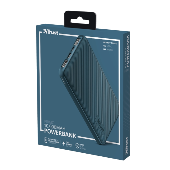Външна батерия | TRUST Primo Fast Ultra-thin Powerbank 10000 mAh Blue Външна батерия | TRUST Primo Fast Ultra-thin Powerbank 10000 mAh Blue