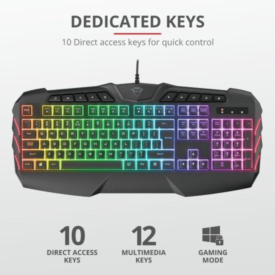Клавиатура | TRUST GXT 881 Odyss Semi-mechanical Keyboard US Клавиатура | TRUST GXT 881 Odyss Semi-mechanical Keyboard US