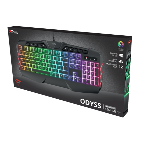Клавиатура | TRUST GXT 881 Odyss Semi-mechanical Keyboard US Клавиатура | TRUST GXT 881 Odyss Semi-mechanical Keyboard US