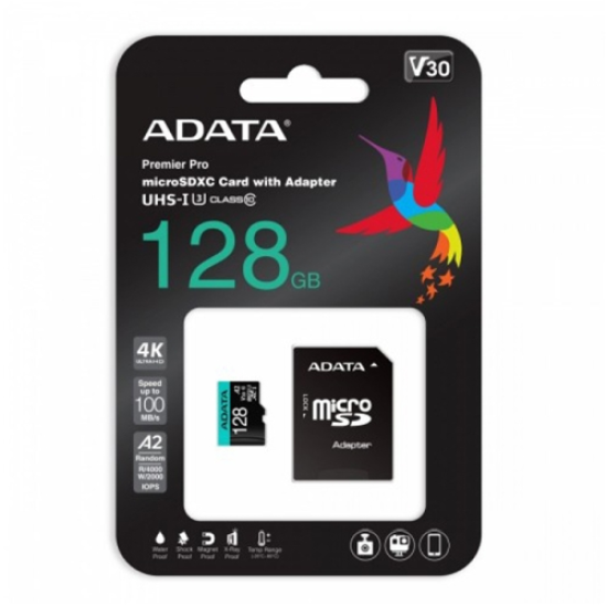 Памет | Adata 128GB MicroSDXC UHS-I U3 V30S A2