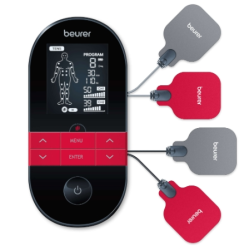 Масажор | Beurer EM 59 Digital TENS/EMS device with heat function | Pain therapy | Muscle stimulation | Heat function | Electrode positioning indicator | 4 electrodes with gel pads | 2 separately adjustable channels | 64 pre-programmed applications