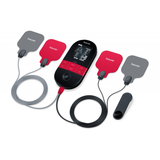 Масажор | Beurer EM 59 Digital TENS/EMS device with heat function | Pain therapy | Muscle stimulation | Heat function | Electrode positioning indicator | 4 electrodes with gel pads | 2 separately adjustable channels | 64 pre-programmed applications Масажор | Beurer EM 59 Digital TENS/EMS device with heat function | Pain therapy | Muscle stimulation | Heat function | Electrode positioning indicator | 4 electrodes with gel pads | 2 separately adjustable channels | 64 pre-programmed applications