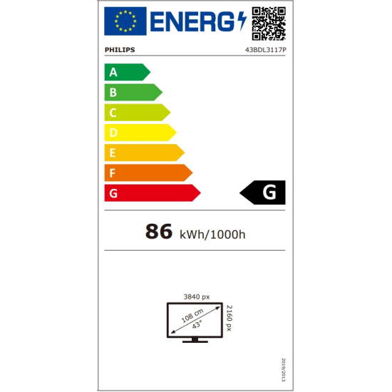 Широкоформатен дисплей | Philips 43BDL3117P/00 | 750cd | 43 UHD | 24/7 land/port | full failover | SDM-L | even bezel | metal frame | CMND&Control | USB Media Player Широкоформатен дисплей | Philips 43BDL3117P/00 | 750cd | 43 UHD | 24/7 land/port | full failover | SDM-L | even bezel | metal frame | CMND&Control | USB Media Player