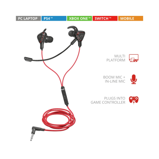 Слушалки | TRUST GXT 408 Cobra Multiplatform Gaming Earphones Слушалки | TRUST GXT 408 Cobra Multiplatform Gaming Earphones