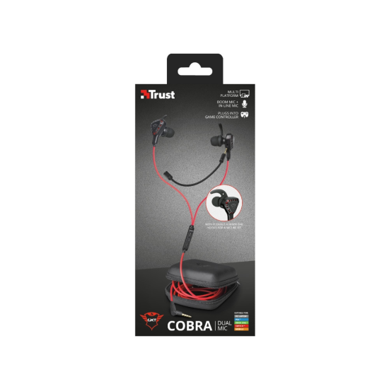 Слушалки | TRUST GXT 408 Cobra Multiplatform Gaming Earphones Слушалки | TRUST GXT 408 Cobra Multiplatform Gaming Earphones