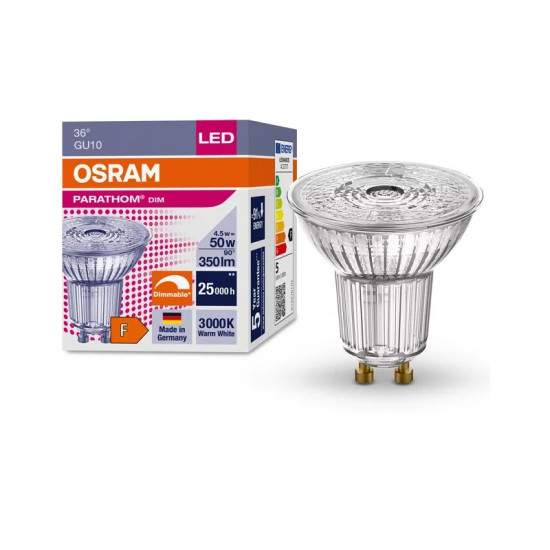 LED ЛАМПА PARATHOM DIM PAR16 50 dim 36° 4,5W/930 GU10 LEDVANCE LED ЛАМПА PARATHOM DIM PAR16 50 dim 36° 4,5W/930 GU10 LEDVANCE