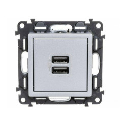 ДВОЙНА USB РОЗЕТКА VALENA LIFE LEGRAND - АЛУМИНИЙ