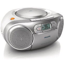 FM CD ПЛЕЪР CASSETTE DECK AZ127 PHILIPS - СРЕБРИСТ