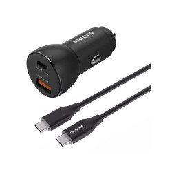 ЗАРЯДНО ЗА КОЛА 1xUSB+TypeC+КАБЕЛ DLP2521C PHILIPS