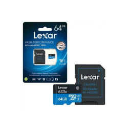 КАРТА ПАМЕТ micro SDHC 64GB Cl10 100/45MB/s UHS-I,V30,U3 LEXAR