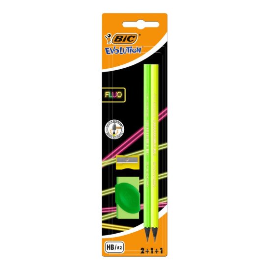 КОМПЛЕКТ FLUO HB 2БР,ГУМА И ОСТРИЛКА КОМПЛЕКТ FLUO HB 2БР,ГУМА И ОСТРИЛКА