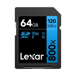КАРТА ПАМЕТ SDXC 64GB 120/45MB/s UHS-I,V30,U3 LEXAR