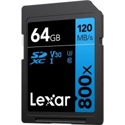 КАРТА ПАМЕТ SDXC 64GB 120/45MB/s UHS-I,V30,U3 LEXAR