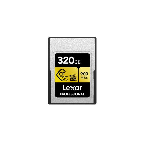 CFexpress™ Type A Card 320GB 900/800MB/s VPG 400 GOLD Series LEXAR CFexpress™ Type A Card 320GB 900/800MB/s VPG 400 GOLD Series LEXAR