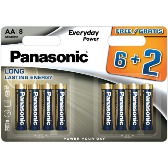 БАТЕРИЯ LR6/8BW 6+2F EPS EVERYDAY POWER PANASONIC